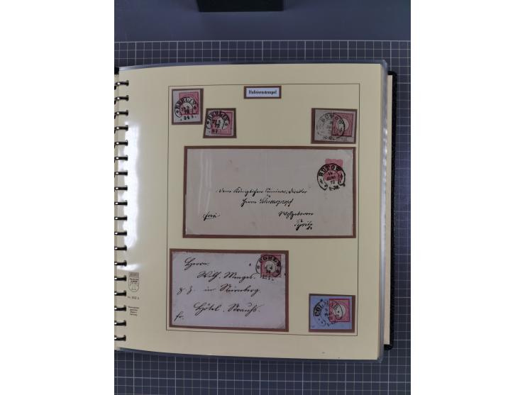 1872/1923, umfangreiche Sammlung mit ca. 800 Briefen,Karten und Ganzsachen. Am Anfang mit kleinem Teil “Hufeisentstempel”, an