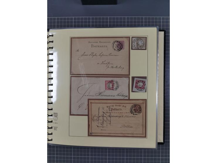 1872/1923, umfangreiche Sammlung mit ca. 800 Briefen,Karten und Ganzsachen. Am Anfang mit kleinem Teil “Hufeisentstempel”, an