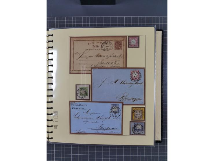 1872/1923, umfangreiche Sammlung mit ca. 800 Briefen,Karten und Ganzsachen. Am Anfang mit kleinem Teil “Hufeisentstempel”, an