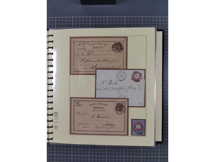 1872/1923, umfangreiche Sammlung mit ca. 800 Briefen,Karten und Ganzsachen. Am Anfang mit kleinem Teil “Hufeisentstempel”, an