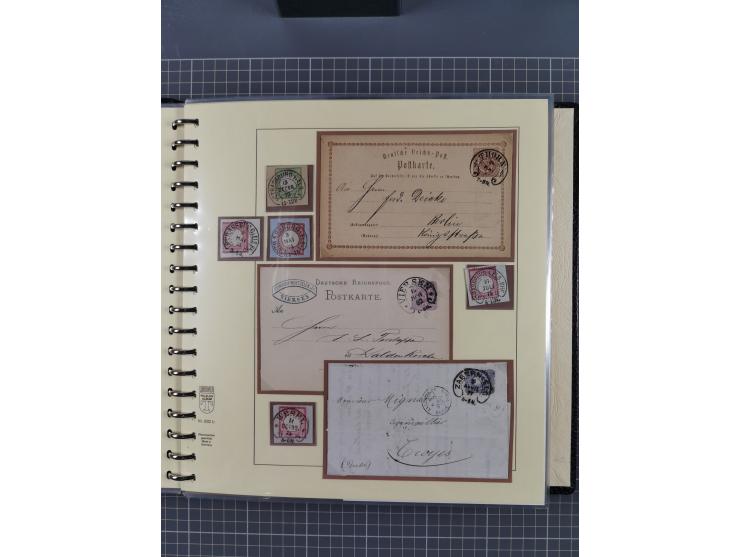 1872/1923, umfangreiche Sammlung mit ca. 800 Briefen,Karten und Ganzsachen. Am Anfang mit kleinem Teil “Hufeisentstempel”, an