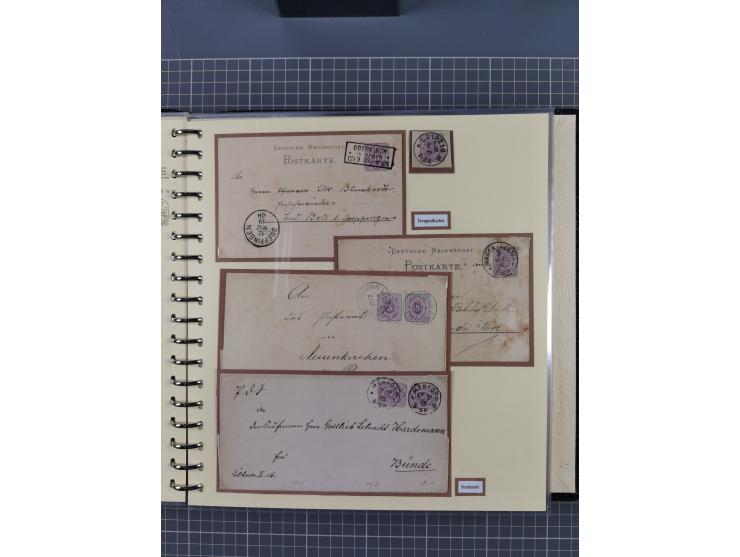 1872/1923, umfangreiche Sammlung mit ca. 800 Briefen,Karten und Ganzsachen. Am Anfang mit kleinem Teil “Hufeisentstempel”, an