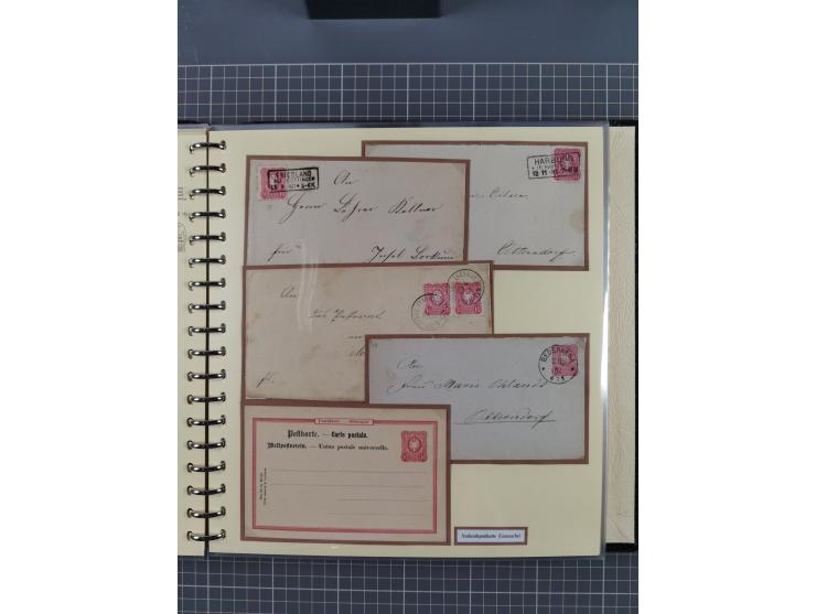 1872/1923, umfangreiche Sammlung mit ca. 800 Briefen,Karten und Ganzsachen. Am Anfang mit kleinem Teil “Hufeisentstempel”, an