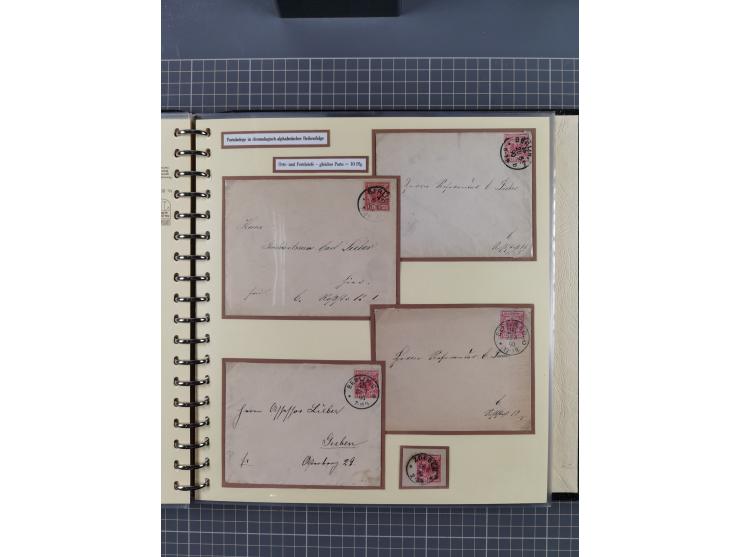 1872/1923, umfangreiche Sammlung mit ca. 800 Briefen,Karten und Ganzsachen. Am Anfang mit kleinem Teil “Hufeisentstempel”, an