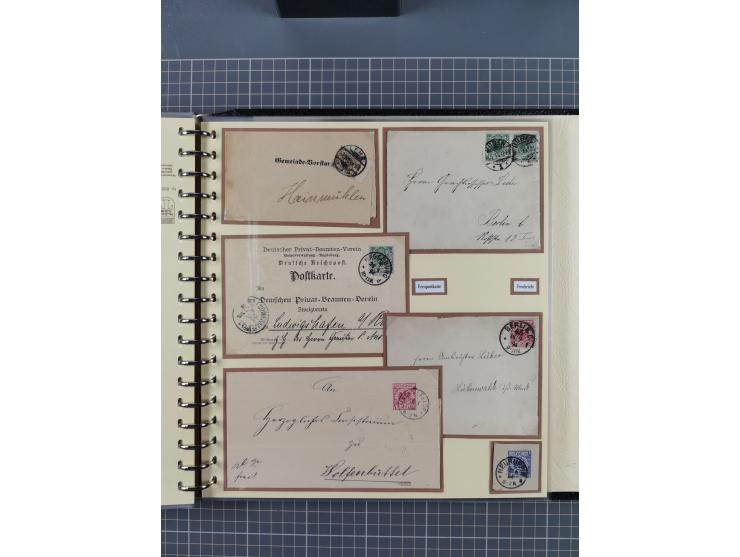 1872/1923, umfangreiche Sammlung mit ca. 800 Briefen,Karten und Ganzsachen. Am Anfang mit kleinem Teil “Hufeisentstempel”, an
