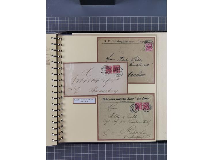 1872/1923, umfangreiche Sammlung mit ca. 800 Briefen,Karten und Ganzsachen. Am Anfang mit kleinem Teil “Hufeisentstempel”, an