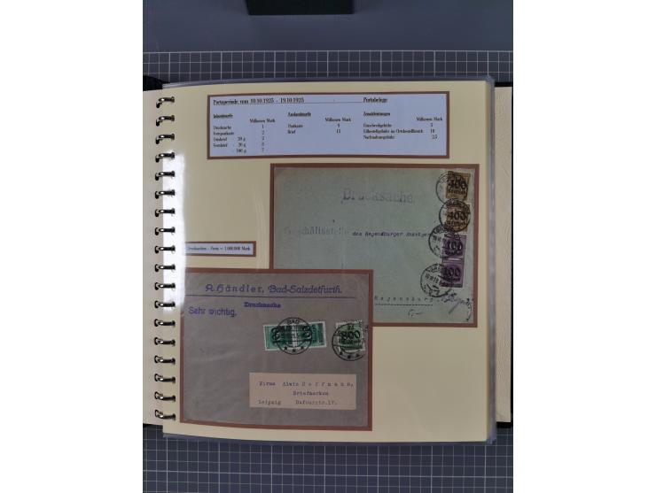 1872/1923, umfangreiche Sammlung mit ca. 800 Briefen,Karten und Ganzsachen. Am Anfang mit kleinem Teil “Hufeisentstempel”, an