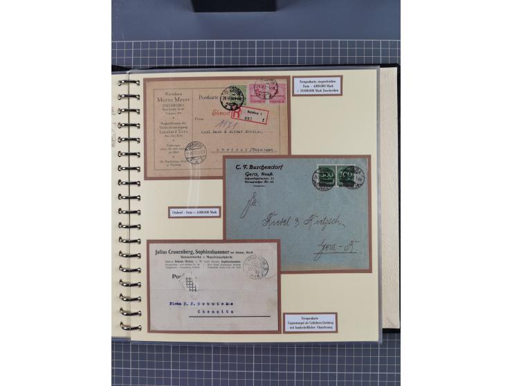 1872/1923, umfangreiche Sammlung mit ca. 800 Briefen,Karten und Ganzsachen. Am Anfang mit kleinem Teil “Hufeisentstempel”, an