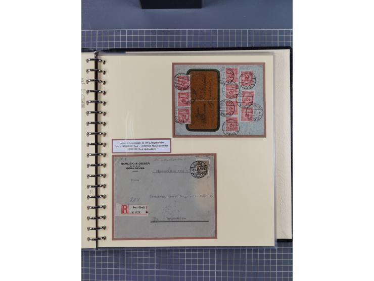 1872/1923, umfangreiche Sammlung mit ca. 800 Briefen,Karten und Ganzsachen. Am Anfang mit kleinem Teil “Hufeisentstempel”, an