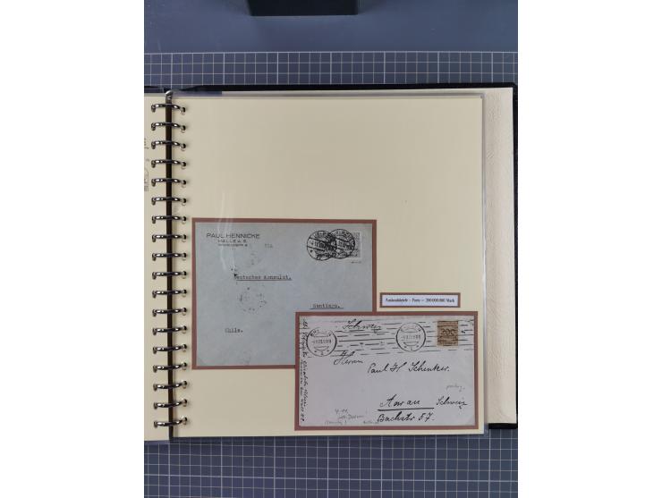 1872/1923, umfangreiche Sammlung mit ca. 800 Briefen,Karten und Ganzsachen. Am Anfang mit kleinem Teil “Hufeisentstempel”, an