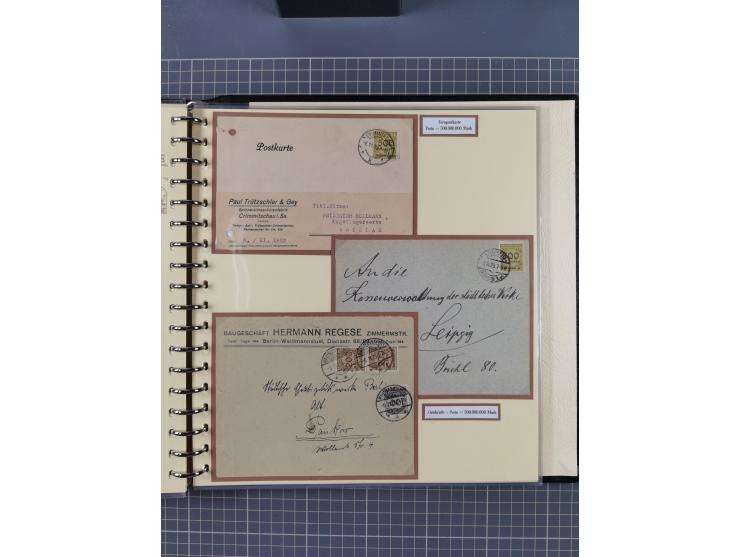 1872/1923, umfangreiche Sammlung mit ca. 800 Briefen,Karten und Ganzsachen. Am Anfang mit kleinem Teil “Hufeisentstempel”, an