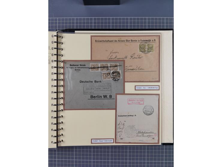 1872/1923, umfangreiche Sammlung mit ca. 800 Briefen,Karten und Ganzsachen. Am Anfang mit kleinem Teil “Hufeisentstempel”, an