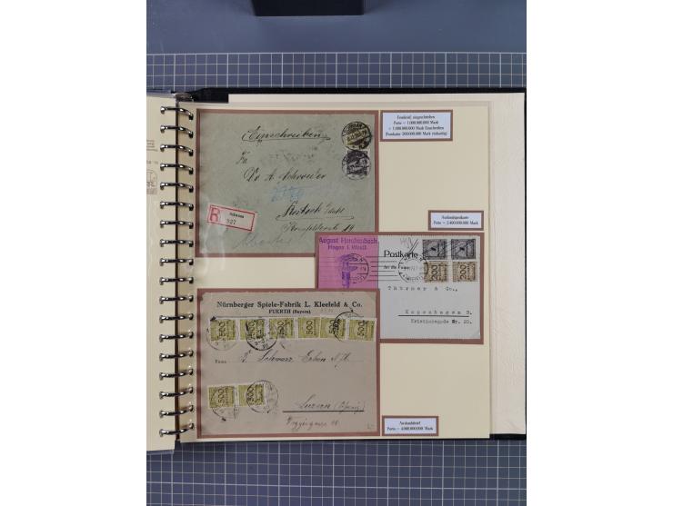 1872/1923, umfangreiche Sammlung mit ca. 800 Briefen,Karten und Ganzsachen. Am Anfang mit kleinem Teil “Hufeisentstempel”, an