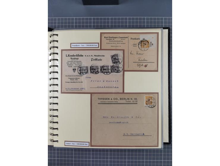 1872/1923, umfangreiche Sammlung mit ca. 800 Briefen,Karten und Ganzsachen. Am Anfang mit kleinem Teil “Hufeisentstempel”, an