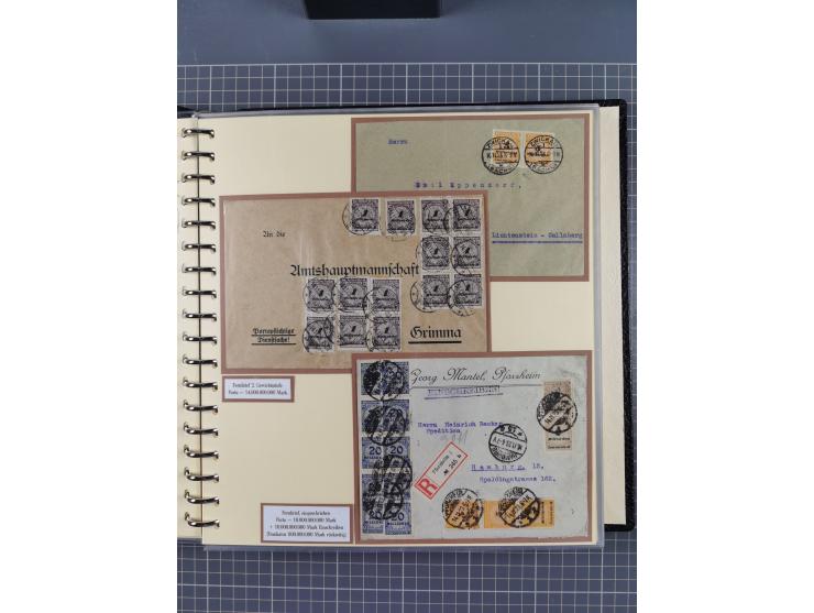 1872/1923, umfangreiche Sammlung mit ca. 800 Briefen,Karten und Ganzsachen. Am Anfang mit kleinem Teil “Hufeisentstempel”, an