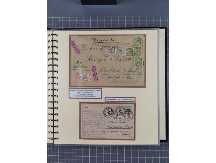 1872/1923, umfangreiche Sammlung mit ca. 800 Briefen,Karten und Ganzsachen. Am Anfang mit kleinem Teil “Hufeisentstempel”, an