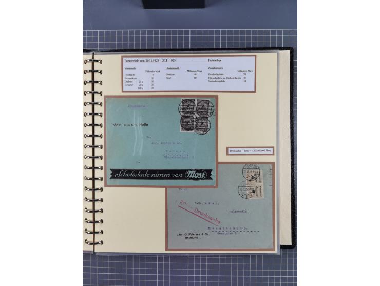 1872/1923, umfangreiche Sammlung mit ca. 800 Briefen,Karten und Ganzsachen. Am Anfang mit kleinem Teil “Hufeisentstempel”, an