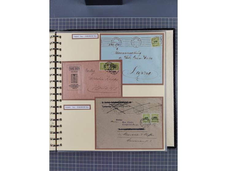 1872/1923, umfangreiche Sammlung mit ca. 800 Briefen,Karten und Ganzsachen. Am Anfang mit kleinem Teil “Hufeisentstempel”, an