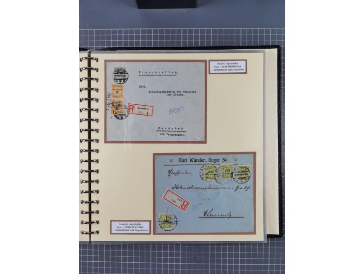 1872/1923, umfangreiche Sammlung mit ca. 800 Briefen,Karten und Ganzsachen. Am Anfang mit kleinem Teil “Hufeisentstempel”, an