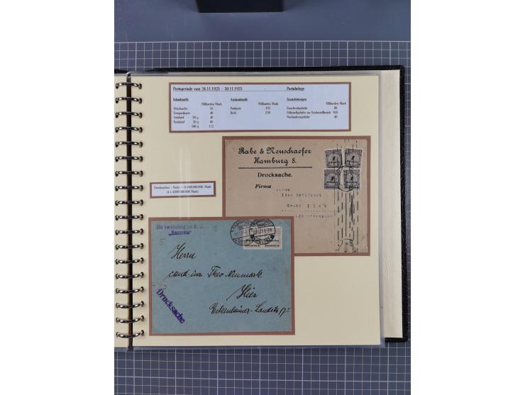 1872/1923, umfangreiche Sammlung mit ca. 800 Briefen,Karten und Ganzsachen. Am Anfang mit kleinem Teil “Hufeisentstempel”, an