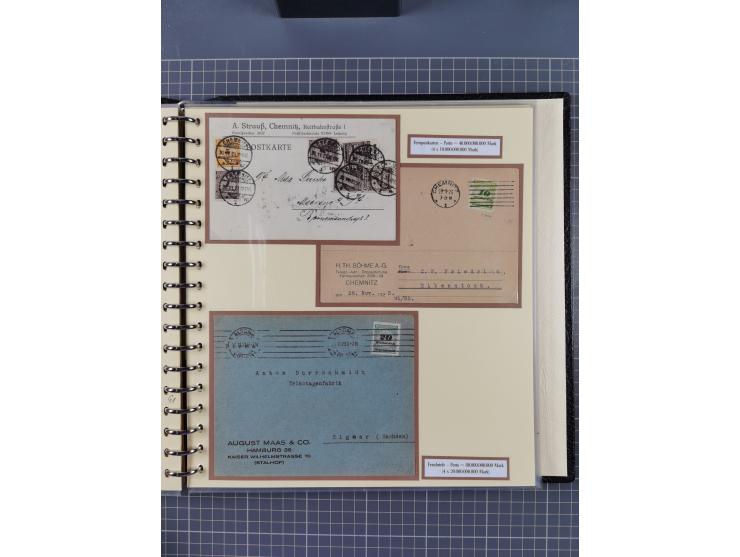 1872/1923, umfangreiche Sammlung mit ca. 800 Briefen,Karten und Ganzsachen. Am Anfang mit kleinem Teil “Hufeisentstempel”, an
