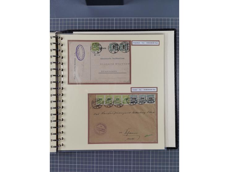 1872/1923, umfangreiche Sammlung mit ca. 800 Briefen,Karten und Ganzsachen. Am Anfang mit kleinem Teil “Hufeisentstempel”, an