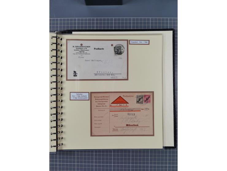 1872/1923, umfangreiche Sammlung mit ca. 800 Briefen,Karten und Ganzsachen. Am Anfang mit kleinem Teil “Hufeisentstempel”, an