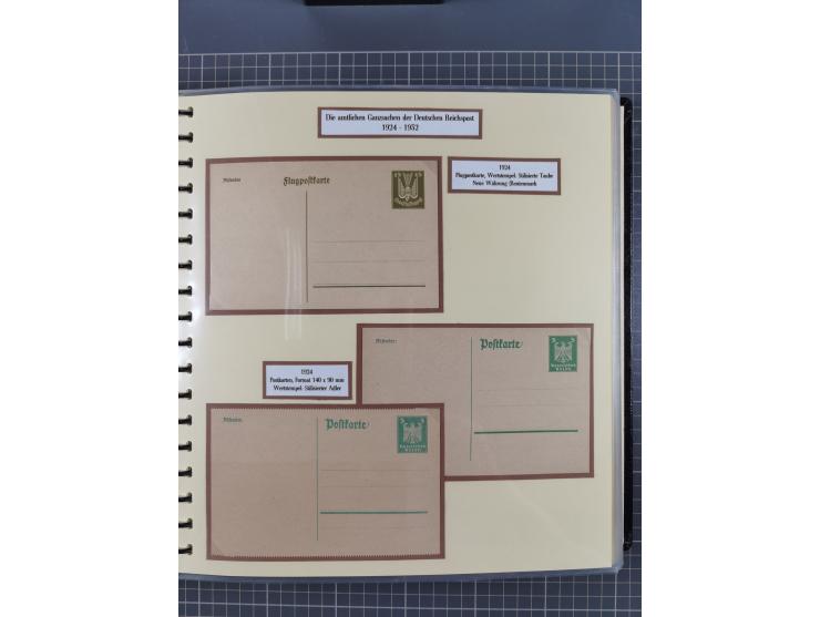 1924/45, umfangreiche ungebrauchte und gebrauchte Ganzsachen-Sammlung mit gezähnten Karten, Besonderheiten usw., dabei u.a. g