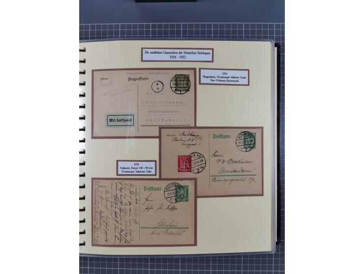 1924/45, umfangreiche ungebrauchte und gebrauchte Ganzsachen-Sammlung mit gezähnten Karten, Besonderheiten usw., dabei u.a. g