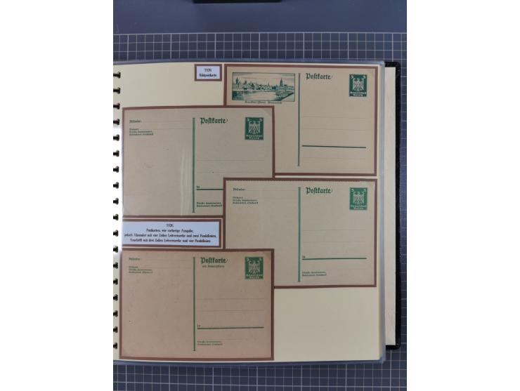1924/45, umfangreiche ungebrauchte und gebrauchte Ganzsachen-Sammlung mit gezähnten Karten, Besonderheiten usw., dabei u.a. g