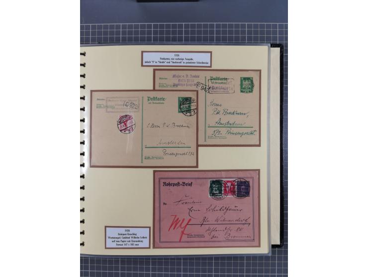 1924/45, umfangreiche ungebrauchte und gebrauchte Ganzsachen-Sammlung mit gezähnten Karten, Besonderheiten usw., dabei u.a. g