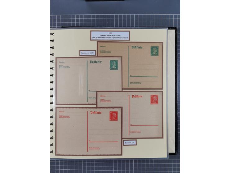 1924/45, umfangreiche ungebrauchte und gebrauchte Ganzsachen-Sammlung mit gezähnten Karten, Besonderheiten usw., dabei u.a. g