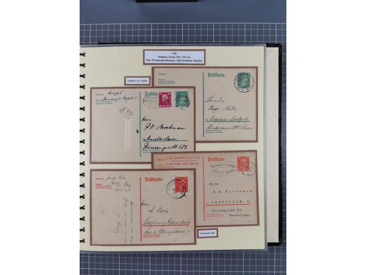 1924/45, umfangreiche ungebrauchte und gebrauchte Ganzsachen-Sammlung mit gezähnten Karten, Besonderheiten usw., dabei u.a. g