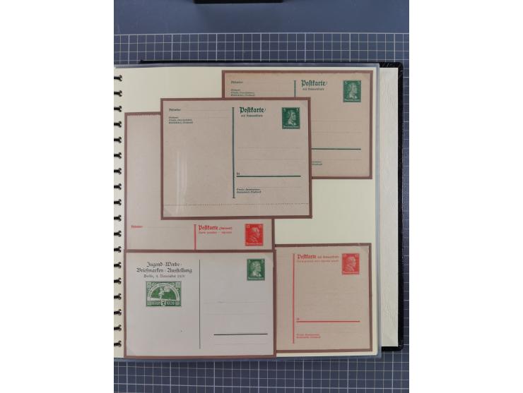 1924/45, umfangreiche ungebrauchte und gebrauchte Ganzsachen-Sammlung mit gezähnten Karten, Besonderheiten usw., dabei u.a. g