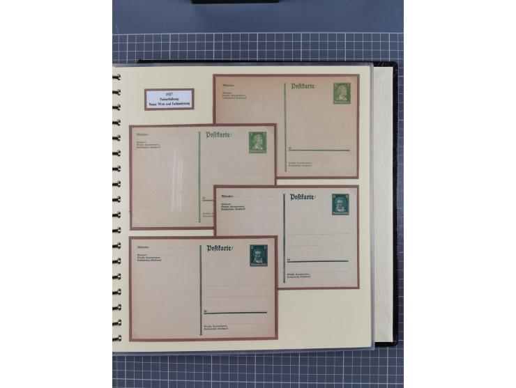 1924/45, umfangreiche ungebrauchte und gebrauchte Ganzsachen-Sammlung mit gezähnten Karten, Besonderheiten usw., dabei u.a. g