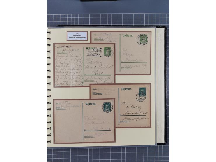 1924/45, umfangreiche ungebrauchte und gebrauchte Ganzsachen-Sammlung mit gezähnten Karten, Besonderheiten usw., dabei u.a. g