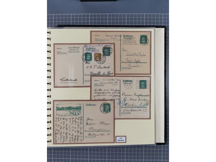 1924/45, umfangreiche ungebrauchte und gebrauchte Ganzsachen-Sammlung mit gezähnten Karten, Besonderheiten usw., dabei u.a. g