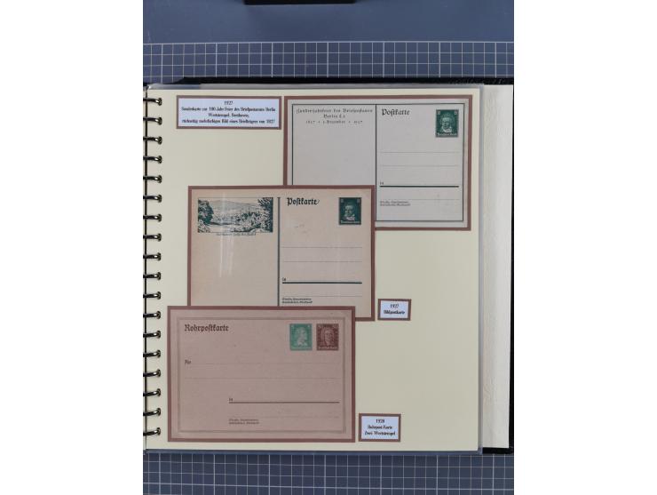 1924/45, umfangreiche ungebrauchte und gebrauchte Ganzsachen-Sammlung mit gezähnten Karten, Besonderheiten usw., dabei u.a. g