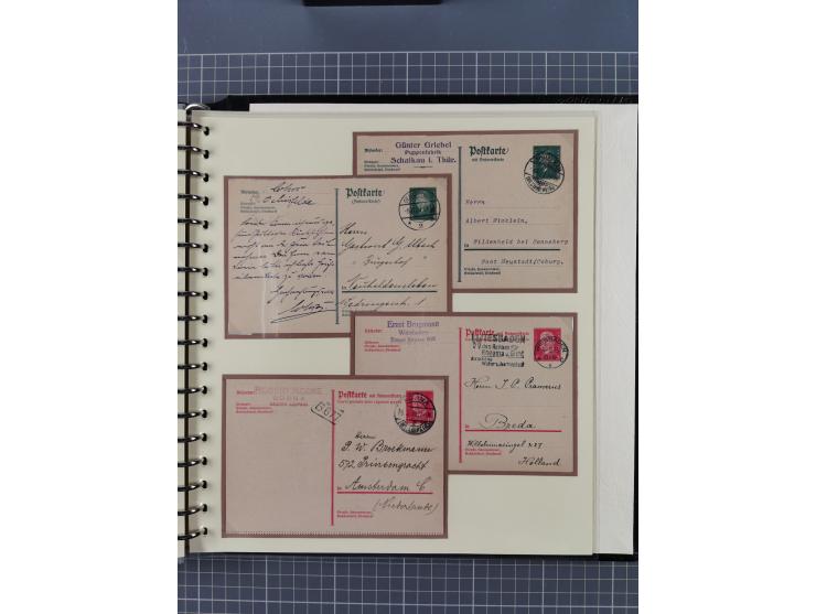 1924/45, umfangreiche ungebrauchte und gebrauchte Ganzsachen-Sammlung mit gezähnten Karten, Besonderheiten usw., dabei u.a. g
