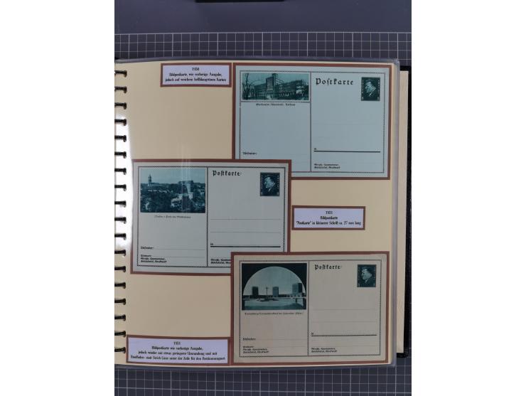 1924/45, umfangreiche ungebrauchte und gebrauchte Ganzsachen-Sammlung mit gezähnten Karten, Besonderheiten usw., dabei u.a. g