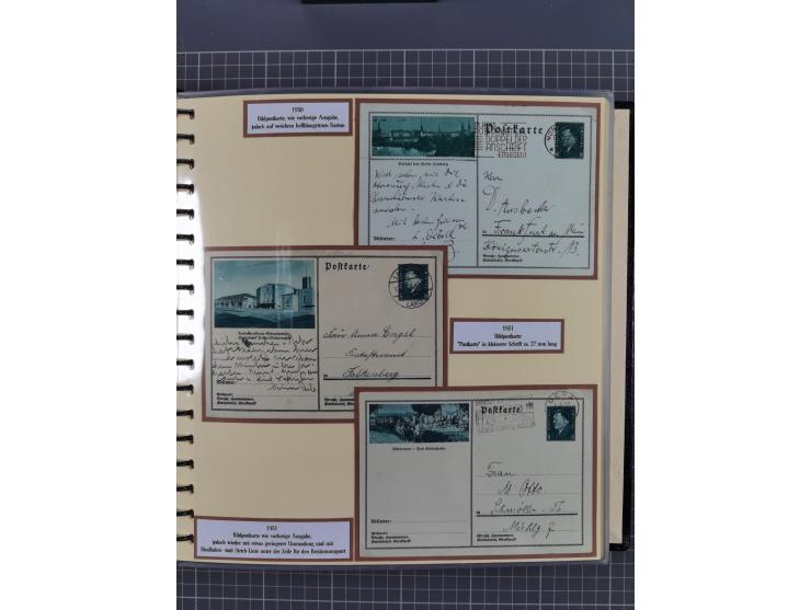 1924/45, umfangreiche ungebrauchte und gebrauchte Ganzsachen-Sammlung mit gezähnten Karten, Besonderheiten usw., dabei u.a. g