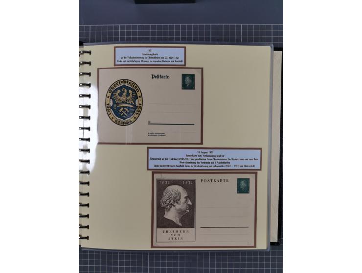 1924/45, umfangreiche ungebrauchte und gebrauchte Ganzsachen-Sammlung mit gezähnten Karten, Besonderheiten usw., dabei u.a. g