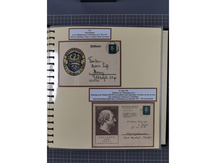 1924/45, umfangreiche ungebrauchte und gebrauchte Ganzsachen-Sammlung mit gezähnten Karten, Besonderheiten usw., dabei u.a. g