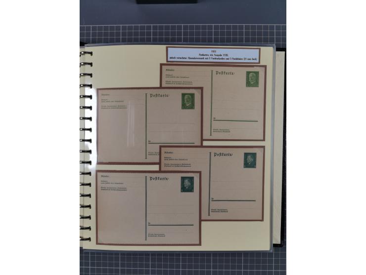 1924/45, umfangreiche ungebrauchte und gebrauchte Ganzsachen-Sammlung mit gezähnten Karten, Besonderheiten usw., dabei u.a. g