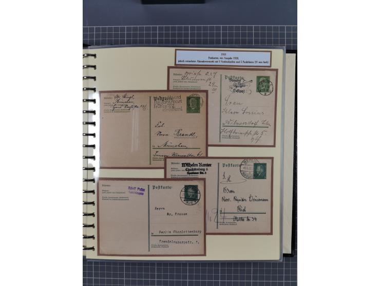 1924/45, umfangreiche ungebrauchte und gebrauchte Ganzsachen-Sammlung mit gezähnten Karten, Besonderheiten usw., dabei u.a. g