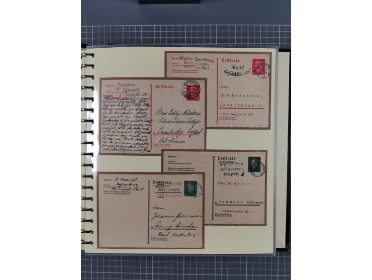 1924/45, umfangreiche ungebrauchte und gebrauchte Ganzsachen-Sammlung mit gezähnten Karten, Besonderheiten usw., dabei u.a. g
