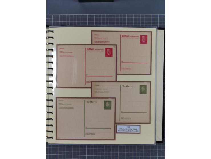 1924/45, umfangreiche ungebrauchte und gebrauchte Ganzsachen-Sammlung mit gezähnten Karten, Besonderheiten usw., dabei u.a. g