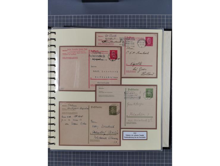 1924/45, umfangreiche ungebrauchte und gebrauchte Ganzsachen-Sammlung mit gezähnten Karten, Besonderheiten usw., dabei u.a. g