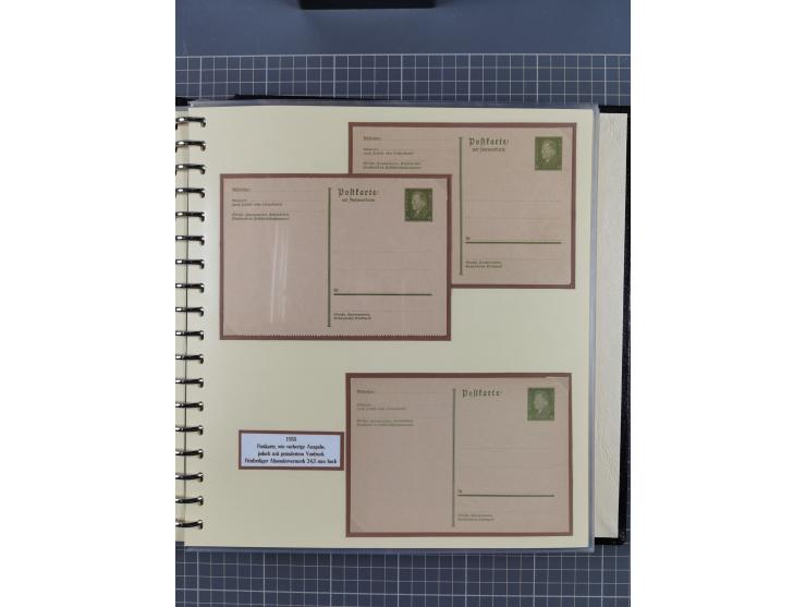 1924/45, umfangreiche ungebrauchte und gebrauchte Ganzsachen-Sammlung mit gezähnten Karten, Besonderheiten usw., dabei u.a. g