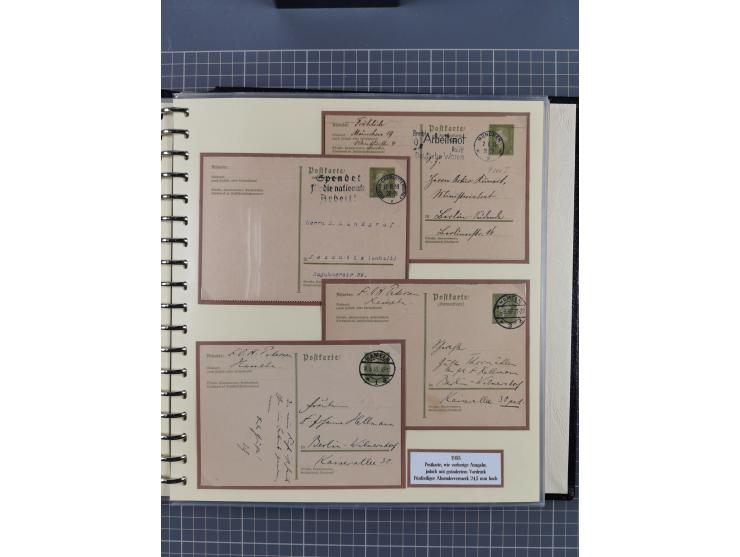1924/45, umfangreiche ungebrauchte und gebrauchte Ganzsachen-Sammlung mit gezähnten Karten, Besonderheiten usw., dabei u.a. g